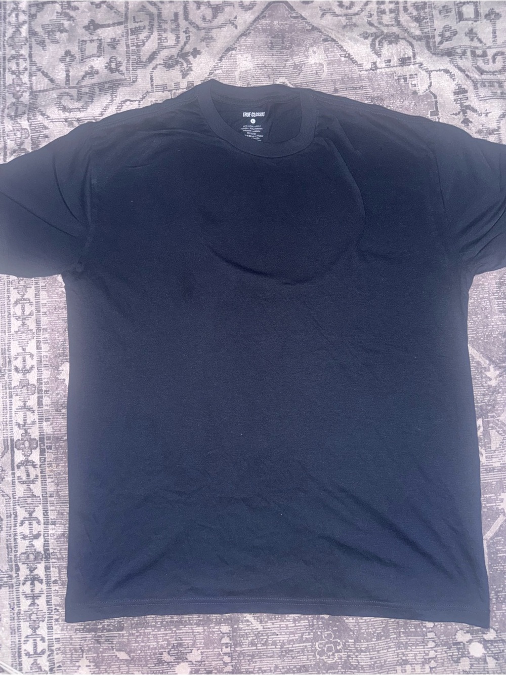 True Classic Men's Short Sleeve Crewneck T‑Shirt in Black